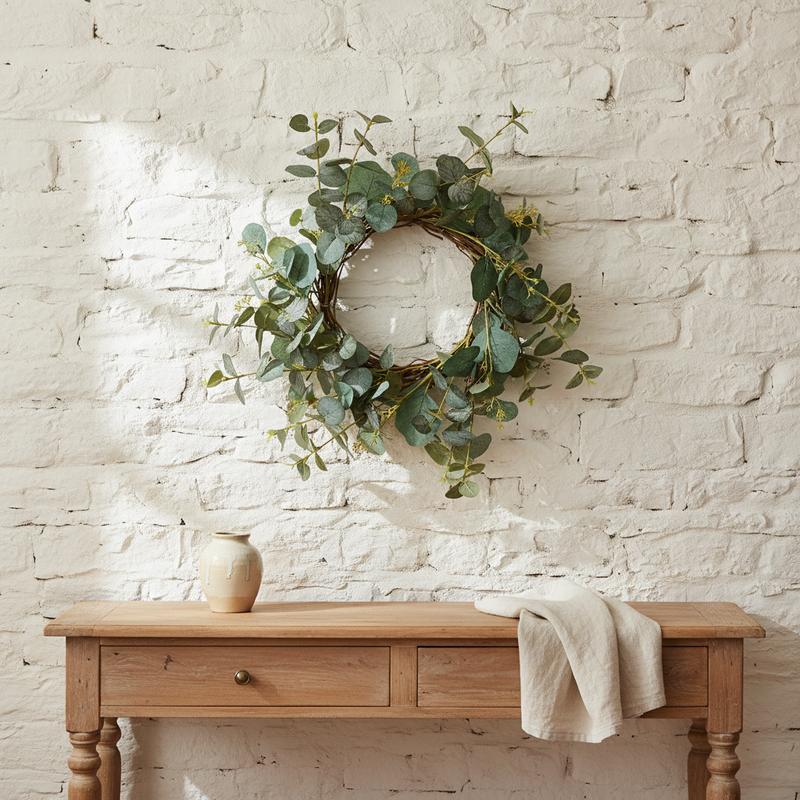 NUVOLE DI STOFFA Ghirlanda Decorativa in Eucalipto Shabby Chic