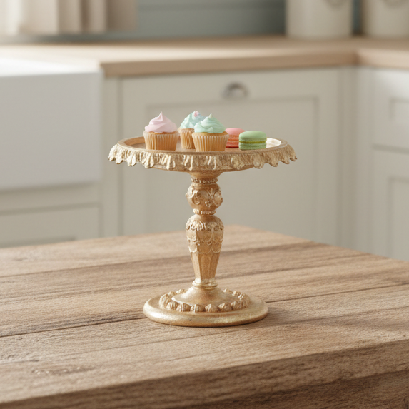 COCCOLE DI CASA Alzatina Mini Oro Sbiancato in Resina