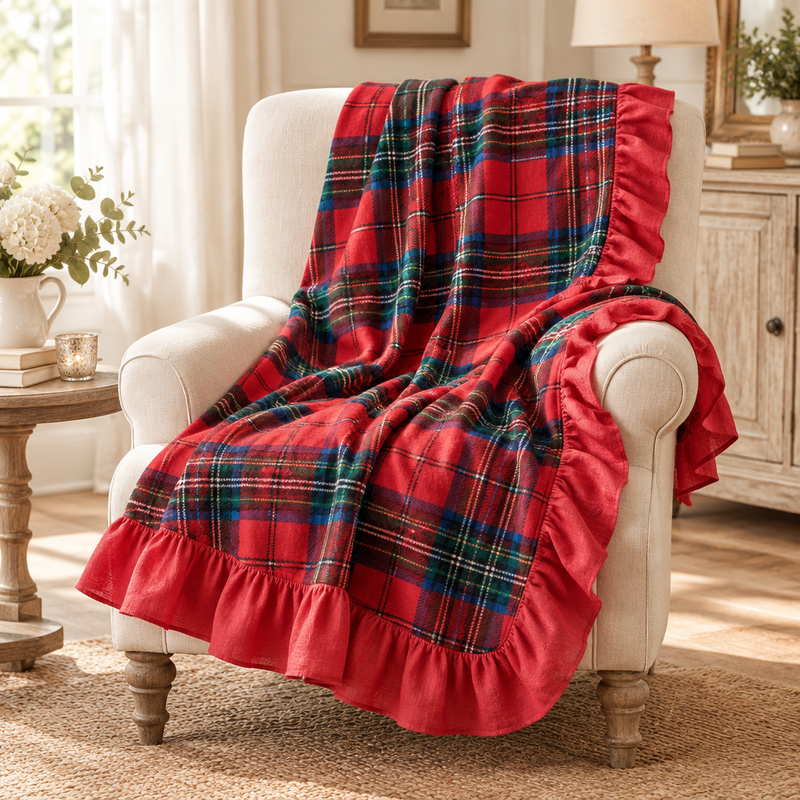 BLANC MARICLÒ Plaid Tartan Con Gala Assortito