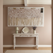 Dettaglio tecnica a rilievo quadro Prato Art Maiora dipinto artigianale italiano shabby chic