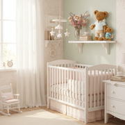 Statuetta papà orso con orsetto Sweet Bear in resina su mensola in cameretta shabby chic pastello
Nuvole di Stoffa – Sweet Home Shabby Style
Ambientazione cameretta, luce naturale
