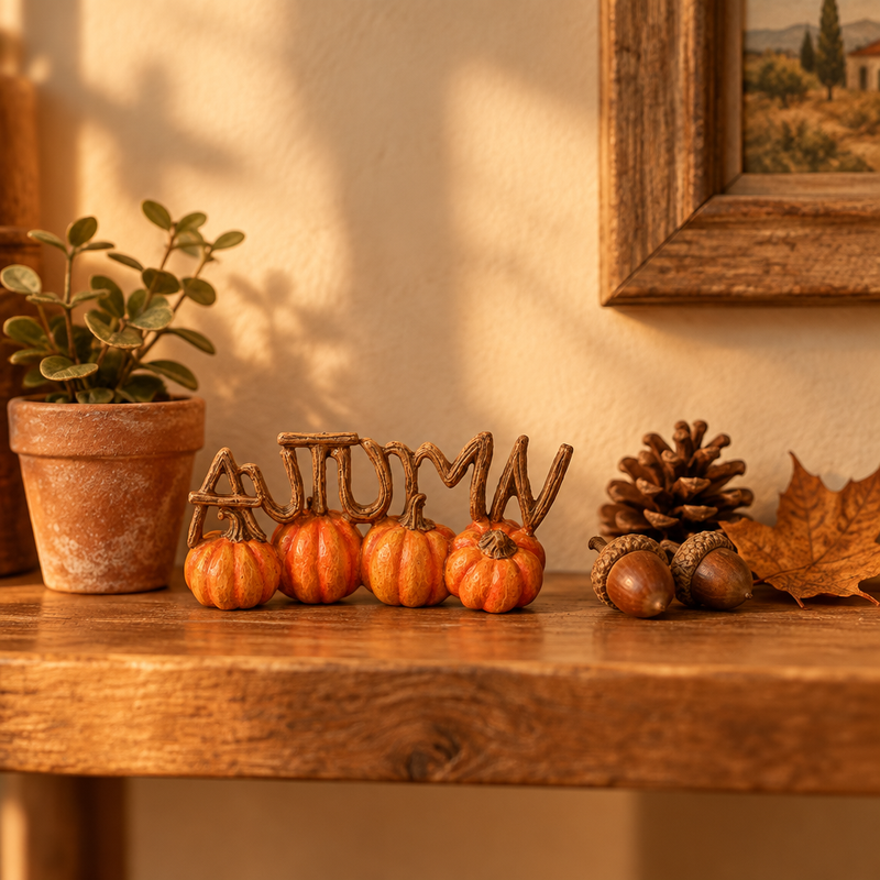 NUVOLE DI STOFFA Decorazione Scritta Autumn con Zucchette