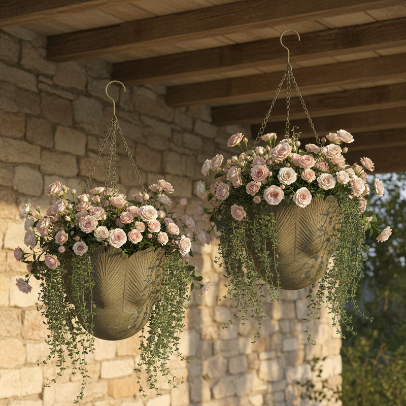 BLANC MARICLÒ Set 2 Porta Piante in Metallo "GIARDINO SEGRETO"