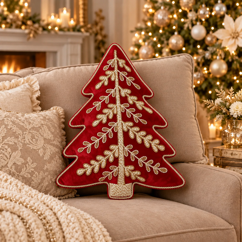 BLANC MARICLÒ Cuscino Albero con Ricami e Perline Assortito