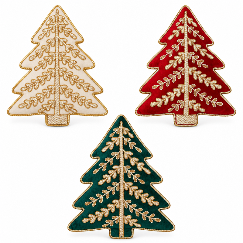 BLANC MARICLÒ Cuscino Albero con Ricami e Perline Assortito