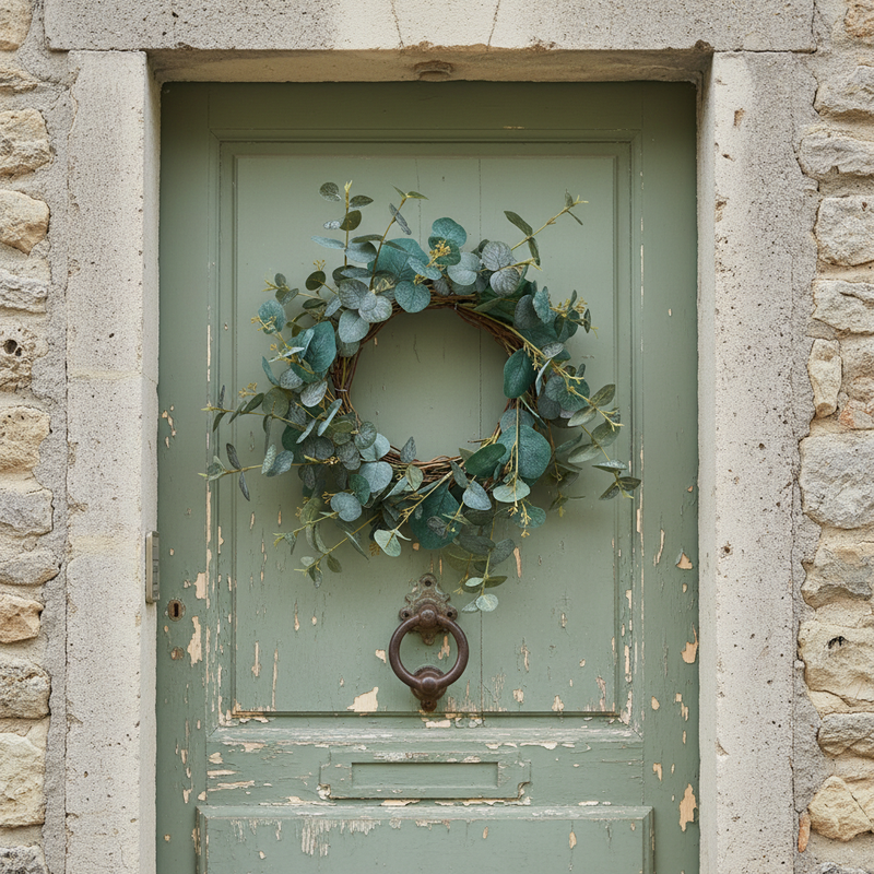 NUVOLE DI STOFFA Ghirlanda Decorativa in Eucalipto Shabby Chic