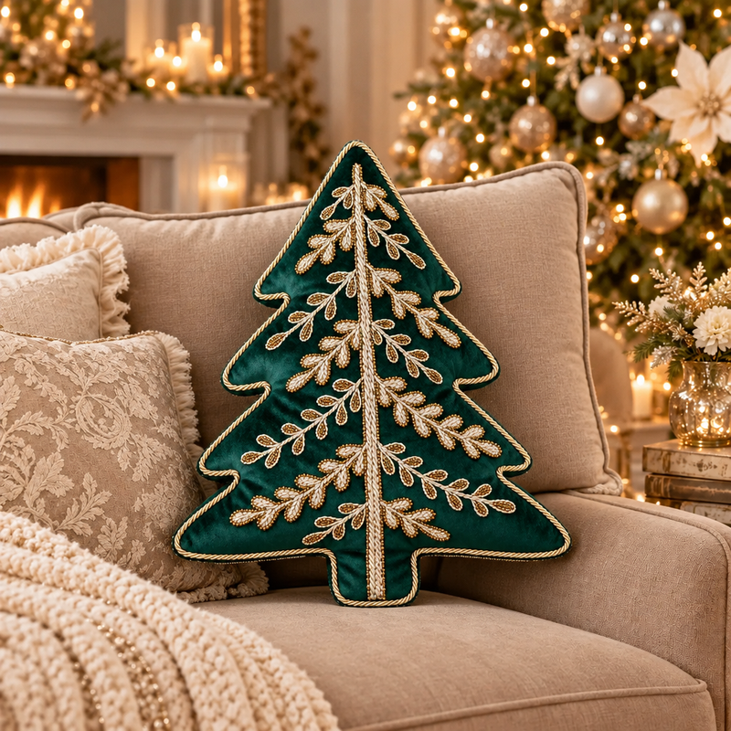 BLANC MARICLÒ Cuscino Albero con Ricami e Perline Assortito