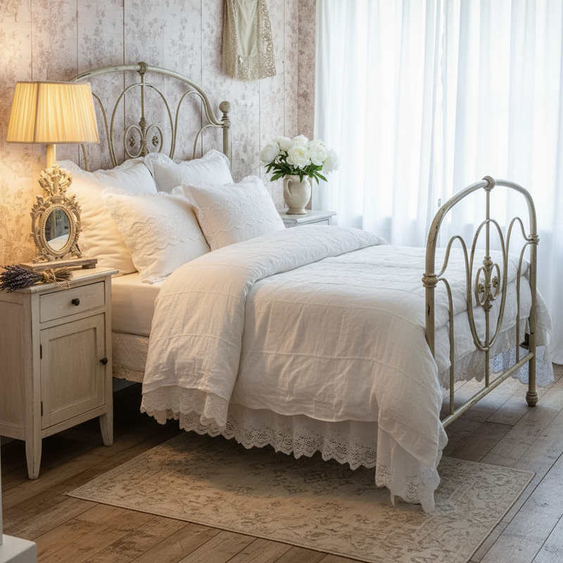 BLANC MARICLÒ Lampada in Legno con Specchio e Paralume in Lino