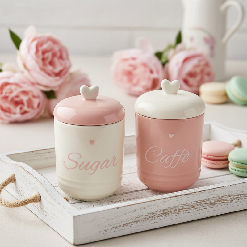 NUVOLE DI STOFFA Contenitore con Coperchio Zucchero/Caffè