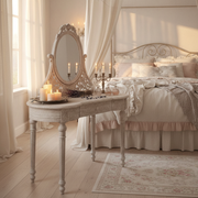 Toilette trucco con specchio incluso stile shabby chic provenzale Blanc Mariclò Sweet Home