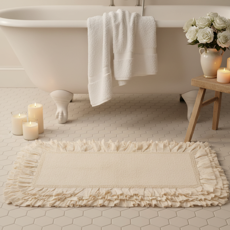 NUVOLE DI STOFFA Tappeto Avorio con 3 Rouche