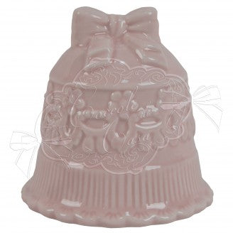 COCCOLE DI CASA Campanella In Ceramica Color Malva-Linea Flower