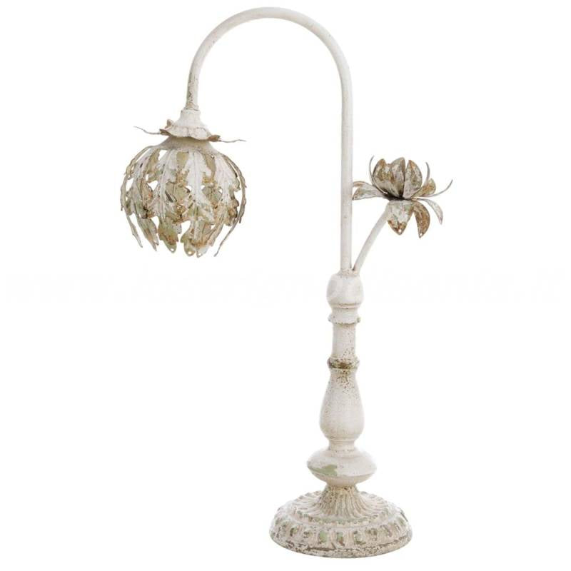 BLANC MARICLÒ Lampada da Tavolo Shabby Chic in Ferro Battuto "EURYDICE"