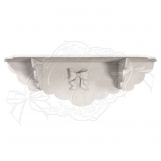 COCCOLE DI CASA Mensola in Legno Con Fiocco "BOW" 100x25x31 cm