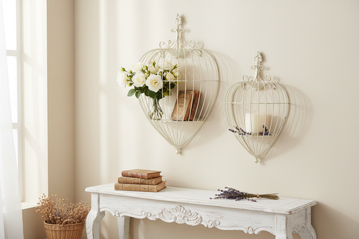 Mensole gabbia cuore da parete ambientate
