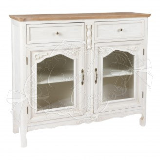 COCCOLE DI CASA Credenza Shabby Chic "Rose" In Legno Crema