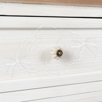 COCCOLE DI CASA Credenza Shabby Chic "Rose" In Legno Crema