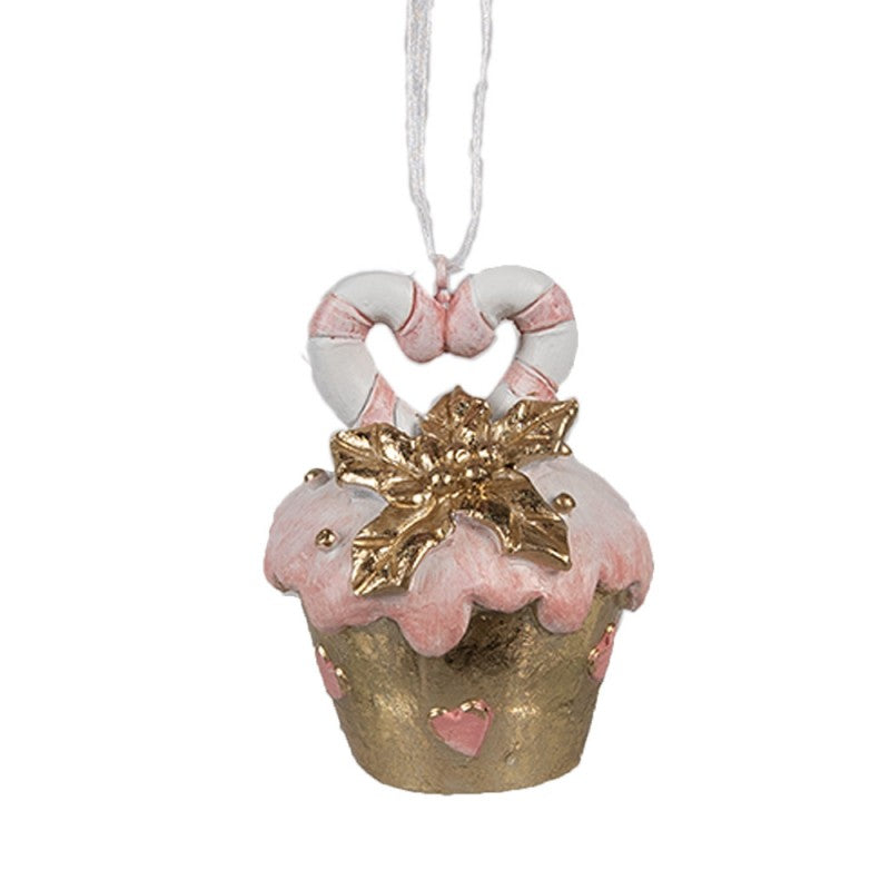 CLAYRE & EEF Ciondolo Cupcake con Cuore in Resina Rosa