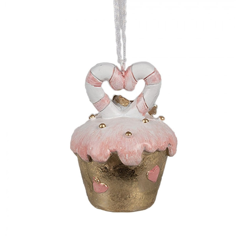 CLAYRE & EEF Ciondolo Cupcake con Cuore in Resina Rosa