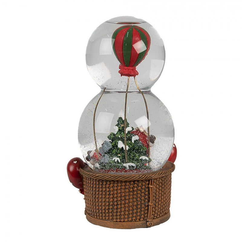 CLAYRE & EEF Carillon Palla di Neve Mongolfiera con Babbo Natale e Renna