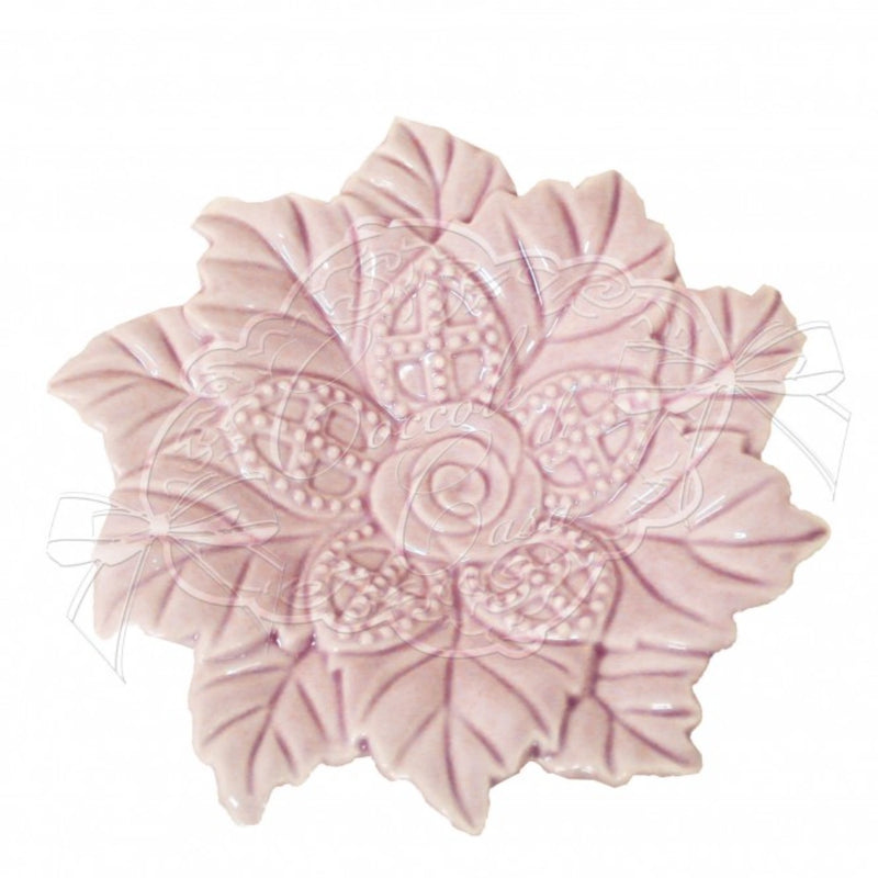 COCCOLE DI CASA Piattino Gardenia In Ceramica Rosa 16x16x4 Cm