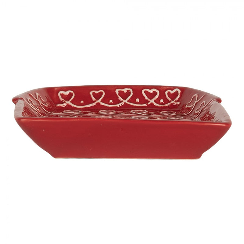 CLAYRE & EEF Vassoio Casetta in Ceramica Rosso