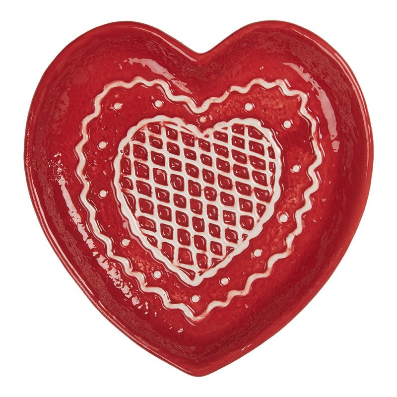 CLAYRE & EEF Vassoio Cuore in Ceramica Rosso
