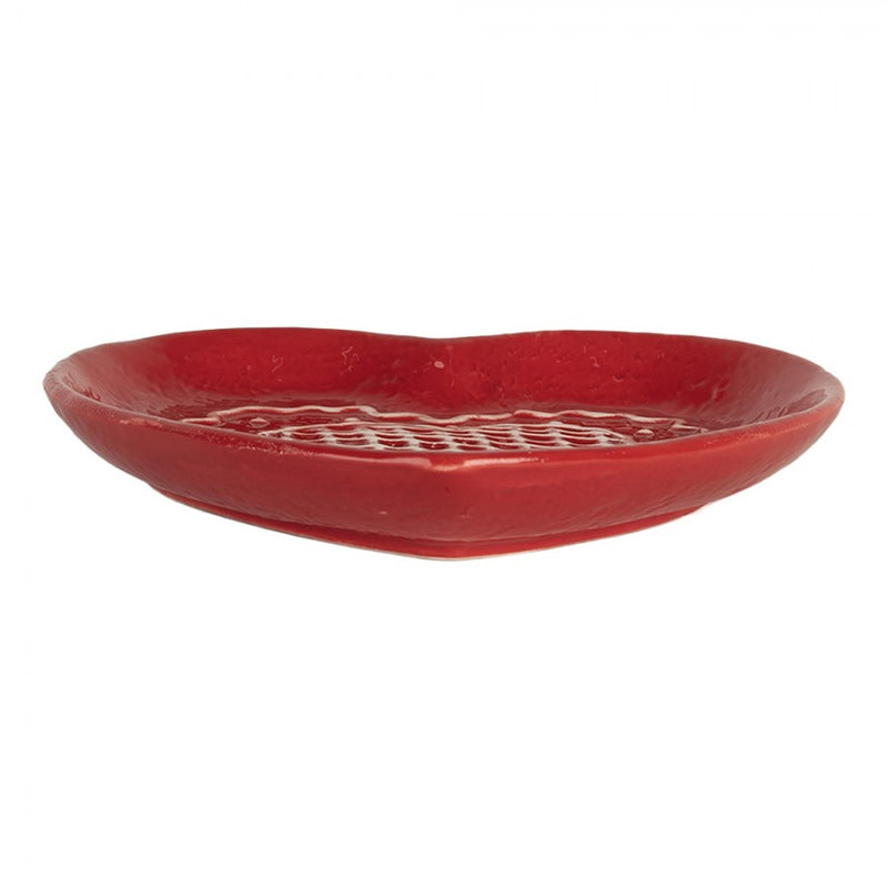 CLAYRE & EEF Vassoio Cuore in Ceramica Rosso