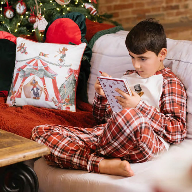 NUVOLE DI STOFFA Pigiama Natalizio Bimbo/a " BEAR WONDERLAND "