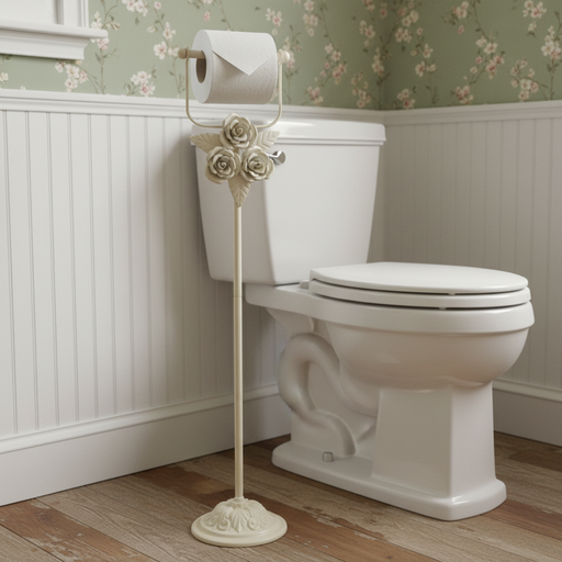 Porta Carta Igienica - Rose visibili, rotolo in cima