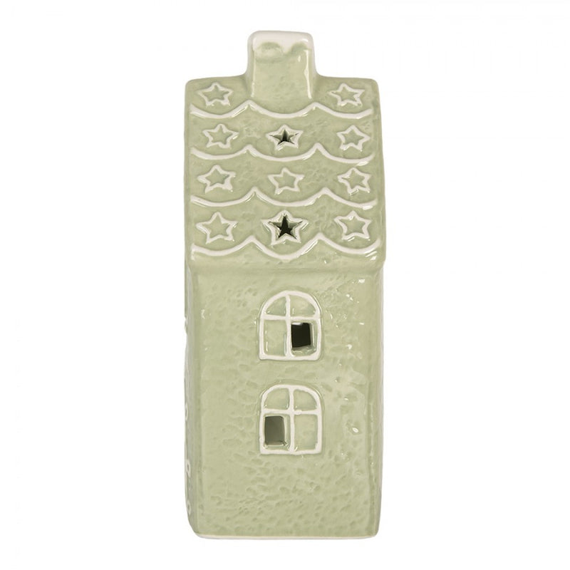 CLAYRE & EEF Casetta Portacandela Verde in Ceramica