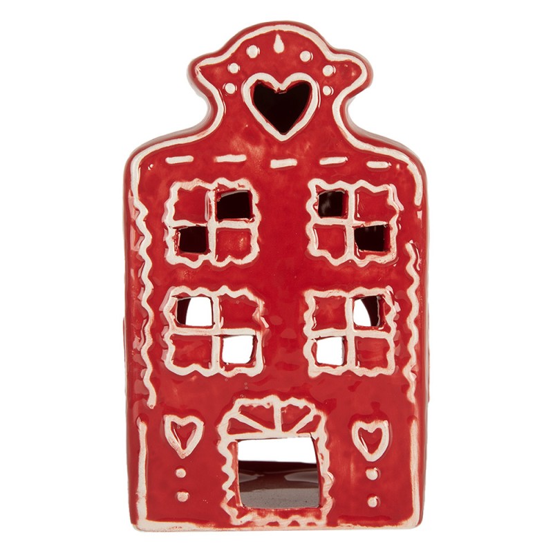 CLAYRE & EEF Casetta Portacandela Rossa in Ceramica