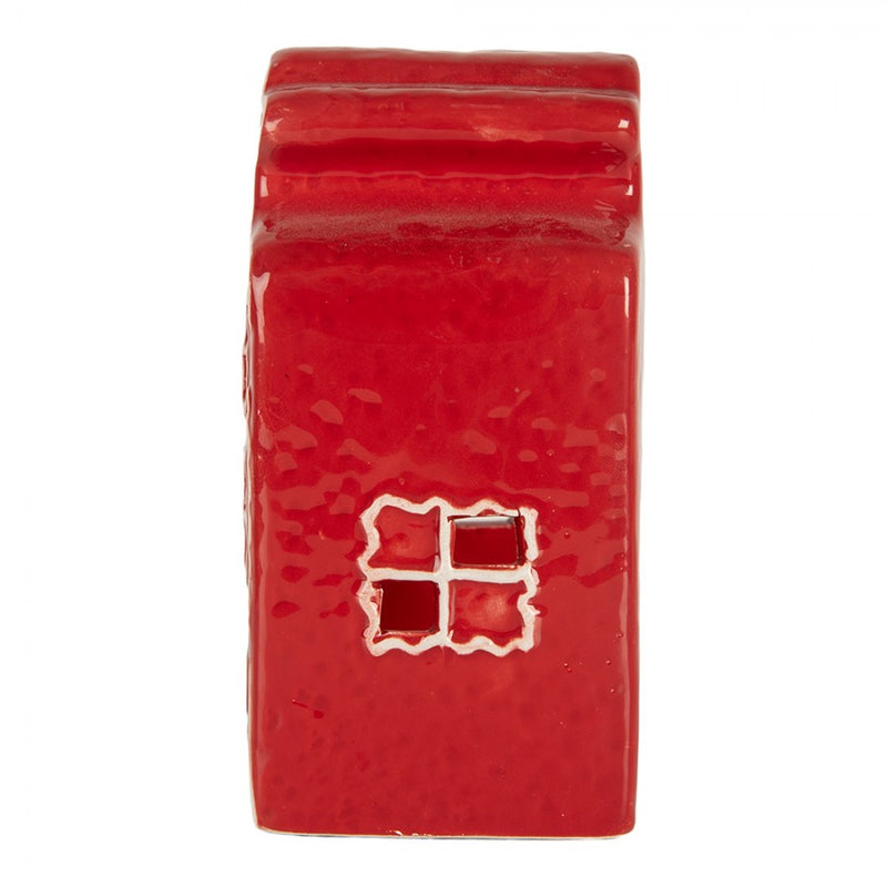 CLAYRE & EEF Casetta Portacandela Rossa in Ceramica