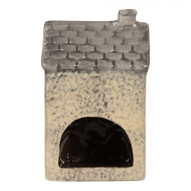 CLAYRE & EEF Casetta Beige e Grigia Portacandela in Ceramica