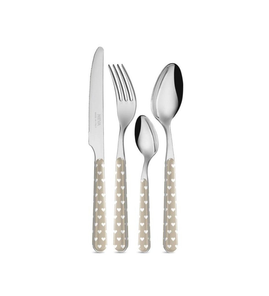 24-piece cutlery set with turtledove hearts Neva Cutlery