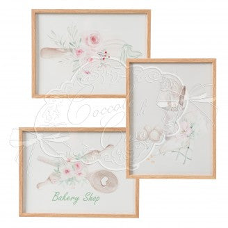 COCCOLE DI CASA Quadro "BAKERY" in Legno con Vetro