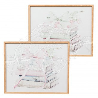 COCCOLE DI CASA Quadro " Books " in Legno con Vetro