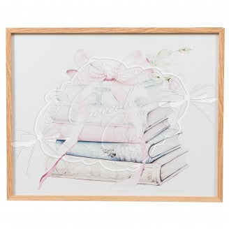 COCCOLE DI CASA Quadro " Books " in Legno con Vetro