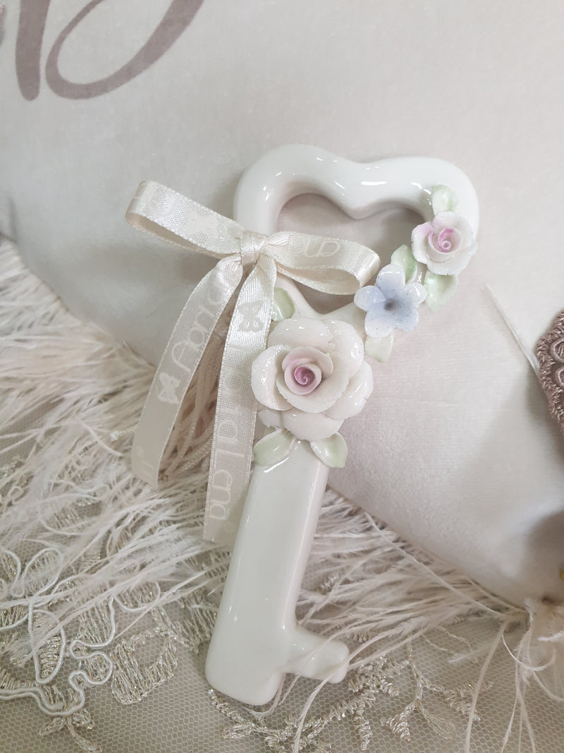 FIORI DI LENA Chiave in Capodimonte con Roselline