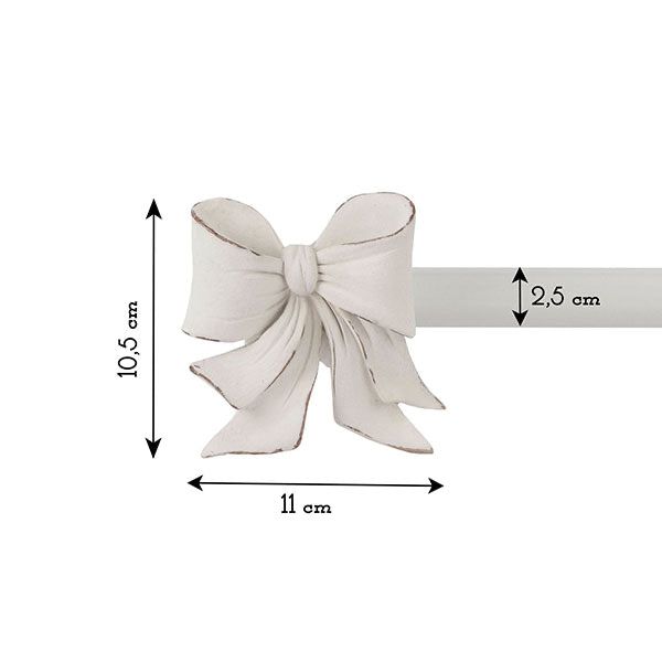 COCCOLE DI CASA Bastone Tenda Estensibile Bow In Resina Crema