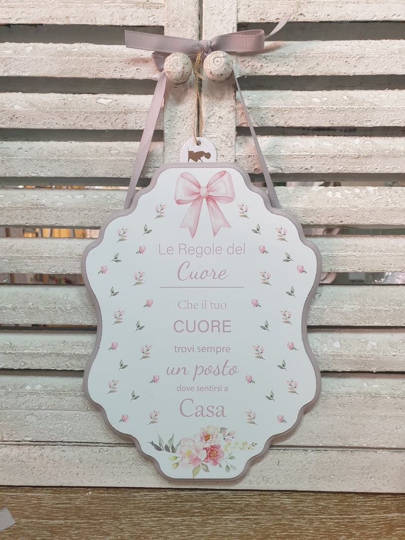 NUVOLE DI STOFFA Targhetta in Legno con Scritte "REGOLE"