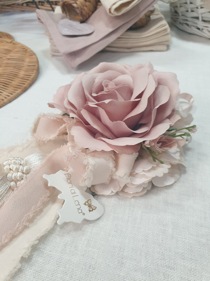 FIORI DI LENA Nappa Grande con Rosa Ortensia e Nebbiolina