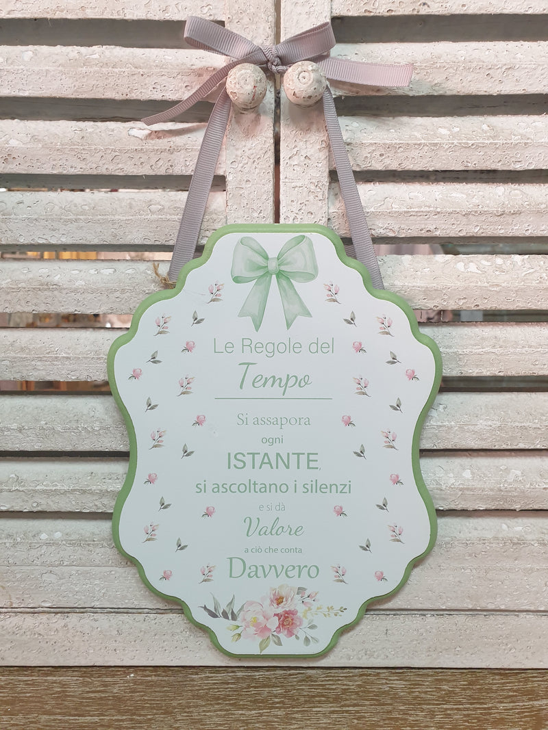 NUVOLE DI STOFFA Targhetta in Legno con Scritte "REGOLE"