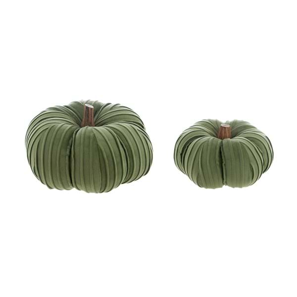 BLANC MARICLÒ Coppia Zucche in Velluto Verde "Zucche di Sogno"