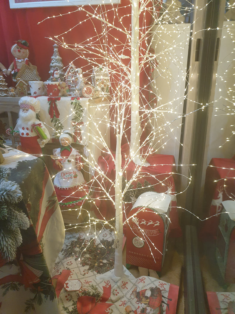 NUVOLE DI STOFFA Albero in PVC Bianco con 500 Led