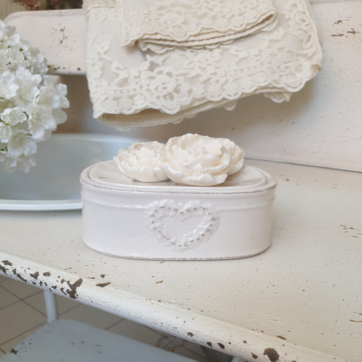 Set porta saponetta ceramica Luxe Lodge con saponette alla peonia Mathilde M. shabby chic
