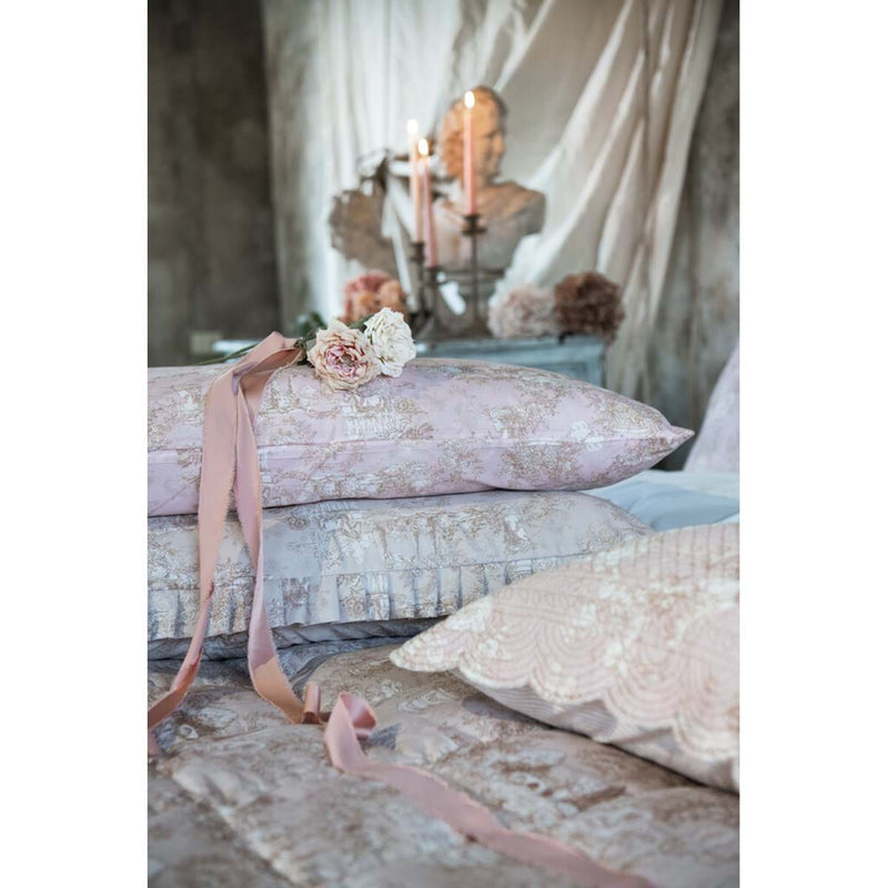 BLANC MARICLÒ Completo Lenzuola Matrimoniale Fantasia Toile de Jouy "LE Toile Du Borgo"