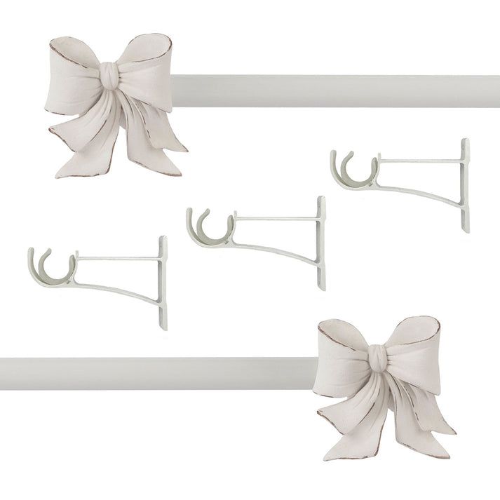 COCCOLE DI CASA Bastone Tenda Estensibile Bow In Resina Crema