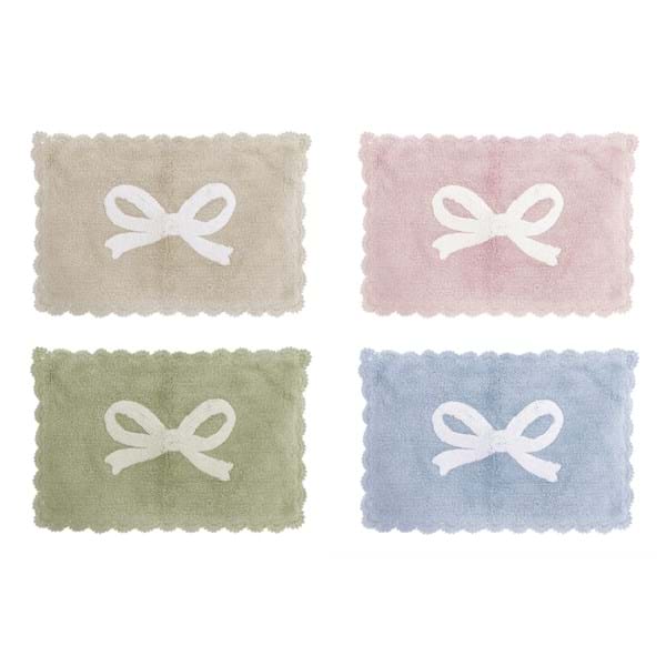 BLANC MARICLÒ Tappeto In Cotone Con Fiocco Assortito "FIOCCO POP"