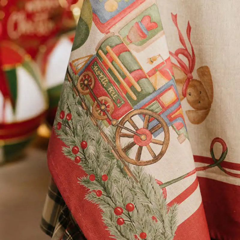 NUVOLE DI STOFFA Tovaglia Natalizia "VINTAGE TOYS" 160 x 260 cm